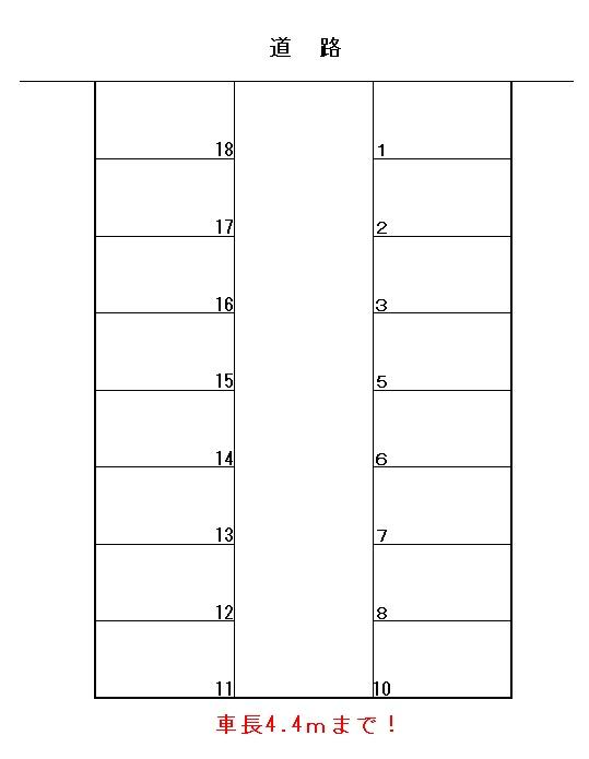 原田駐車場の駐車配置図