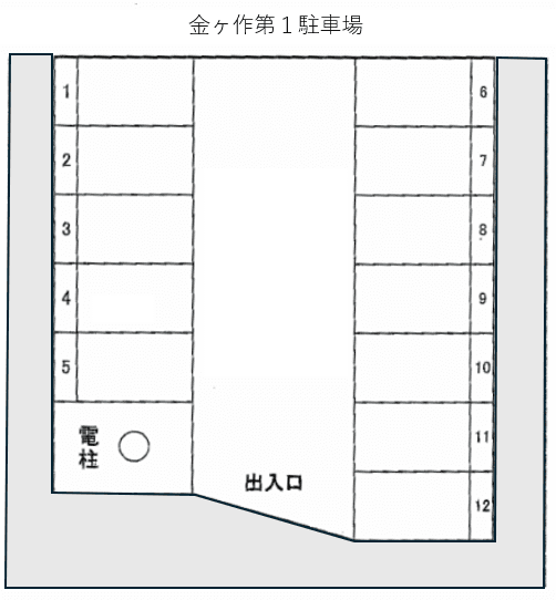 金ヶ作第１駐車場の駐車配置図
