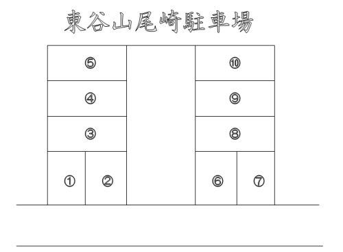 東谷山尾崎駐車場の駐車配置図