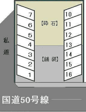 諸岡パーキングの駐車配置図