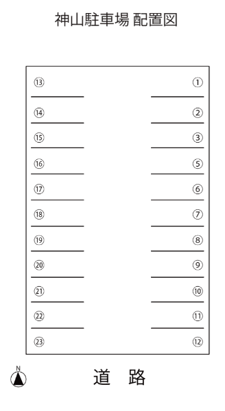 神山第１駐車場の駐車配置図