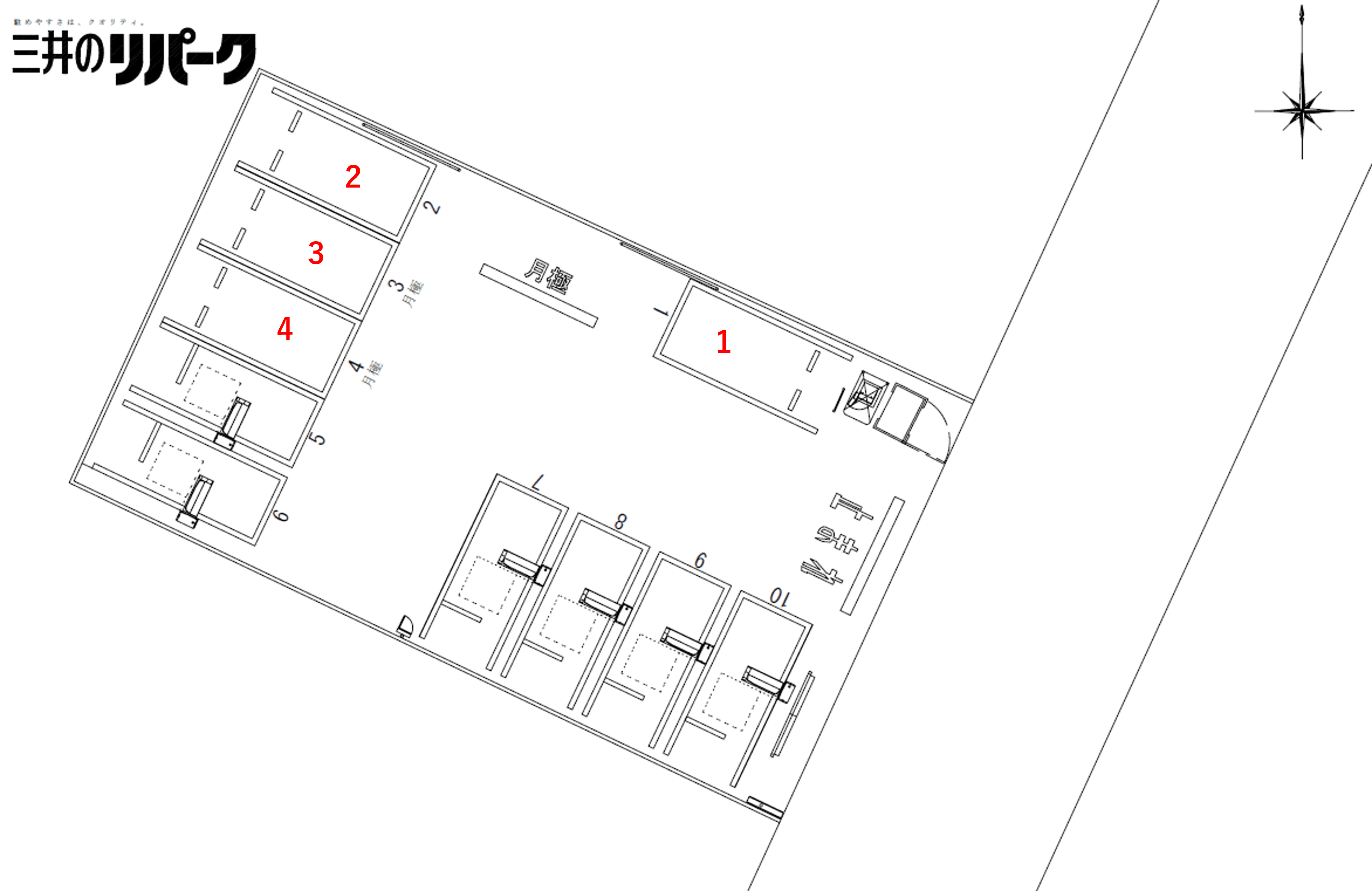 万代４丁目の駐車配置図