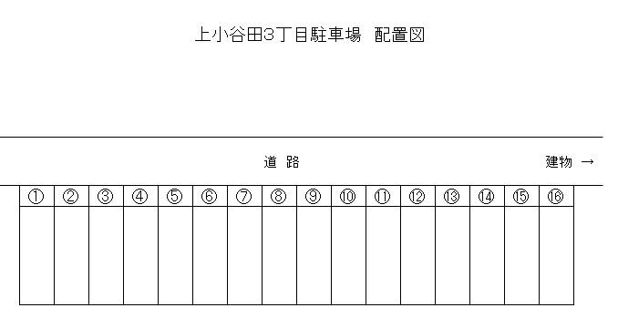 上小谷田３丁目駐車場の駐車配置図