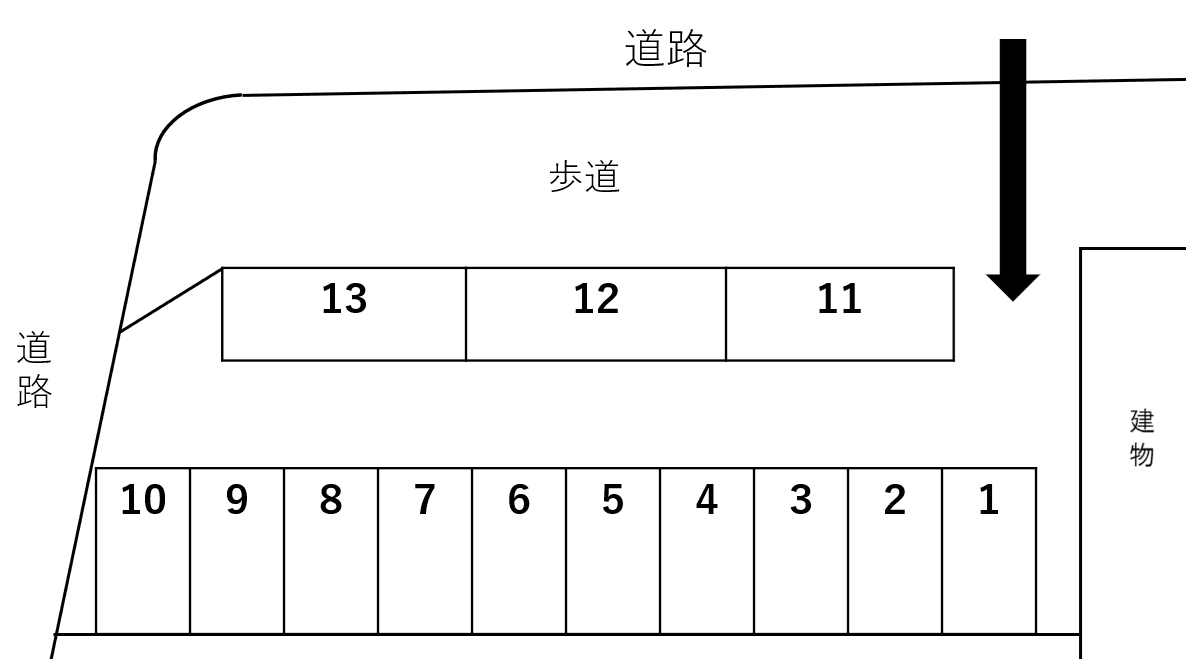 みつまたパーキングの駐車配置図