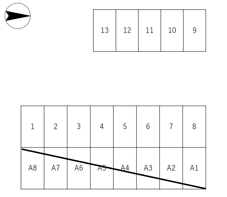 パーク陣屋西の駐車配置図