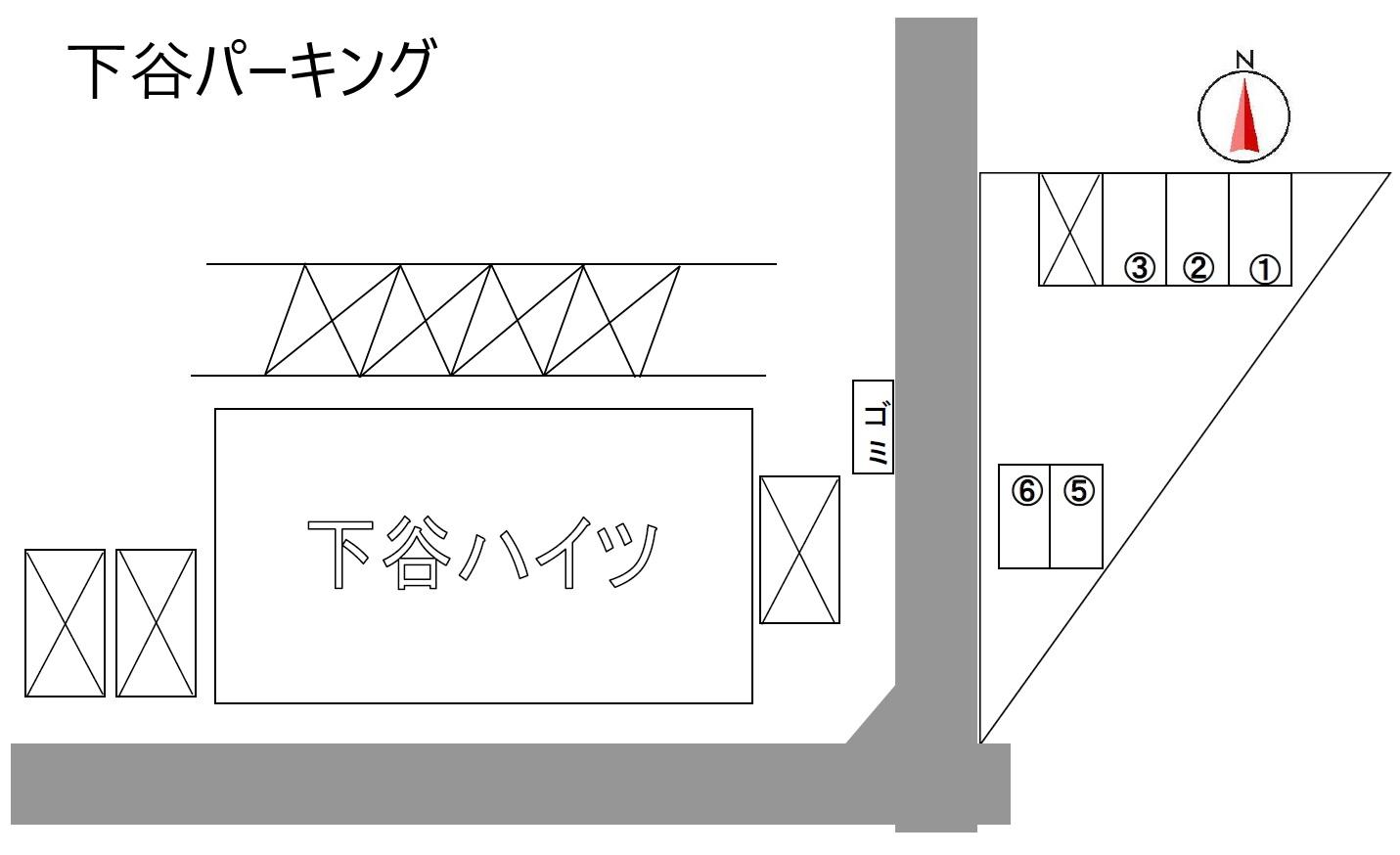下谷パーキングの駐車配置図