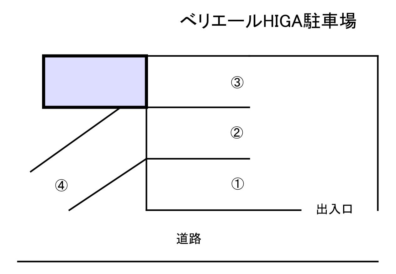 べリエールHIGA駐車場の駐車配置図