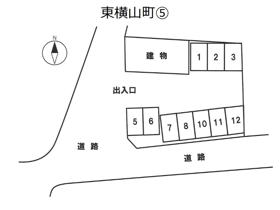東横山町⑤の駐車配置図