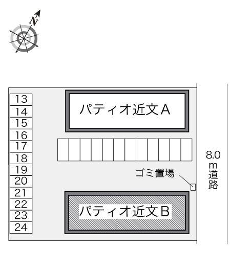 パティオ近文Ｂ(21755)の駐車配置図