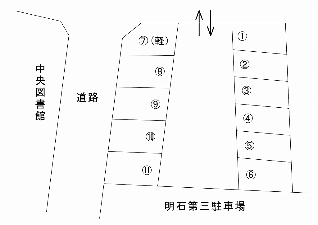 明石第三駐車場の駐車配置図