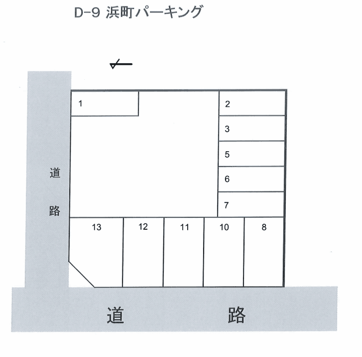 浜町岩崎Pの駐車配置図