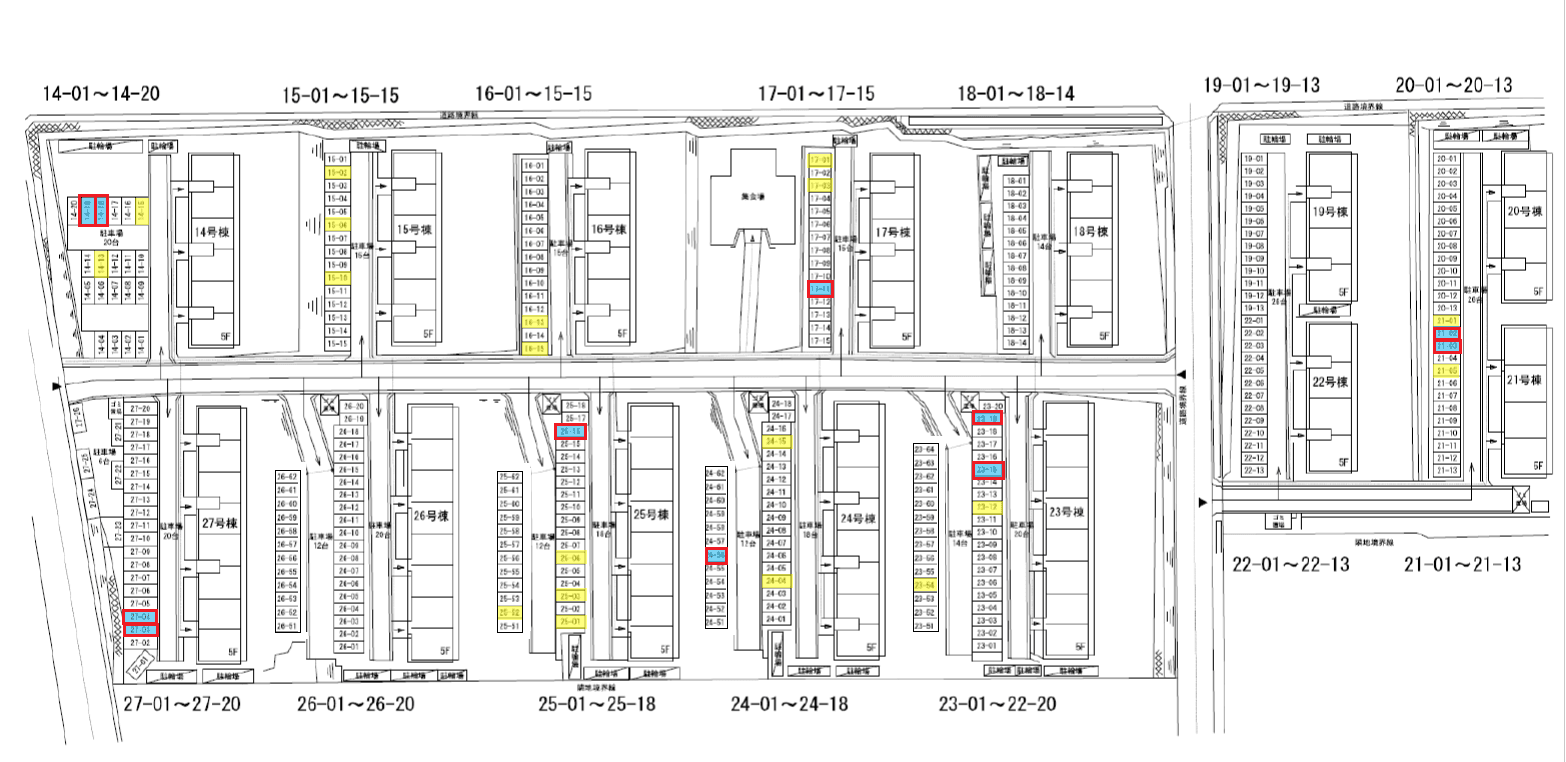 FK上郷西ヶ谷駐車場の駐車配置図
