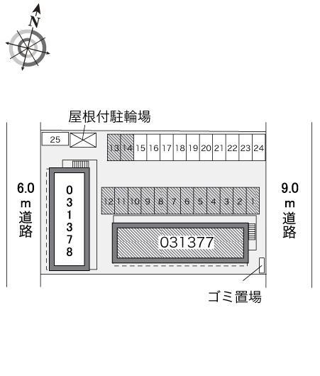 ルーナシティ北山寺Ａ(31377)の駐車配置図