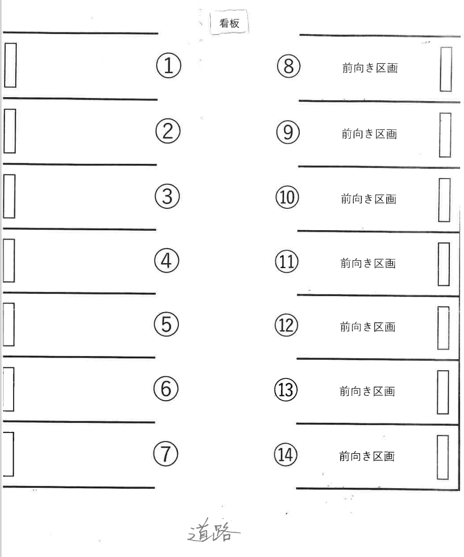 大平台３丁目109-11.12駐車場の駐車配置図