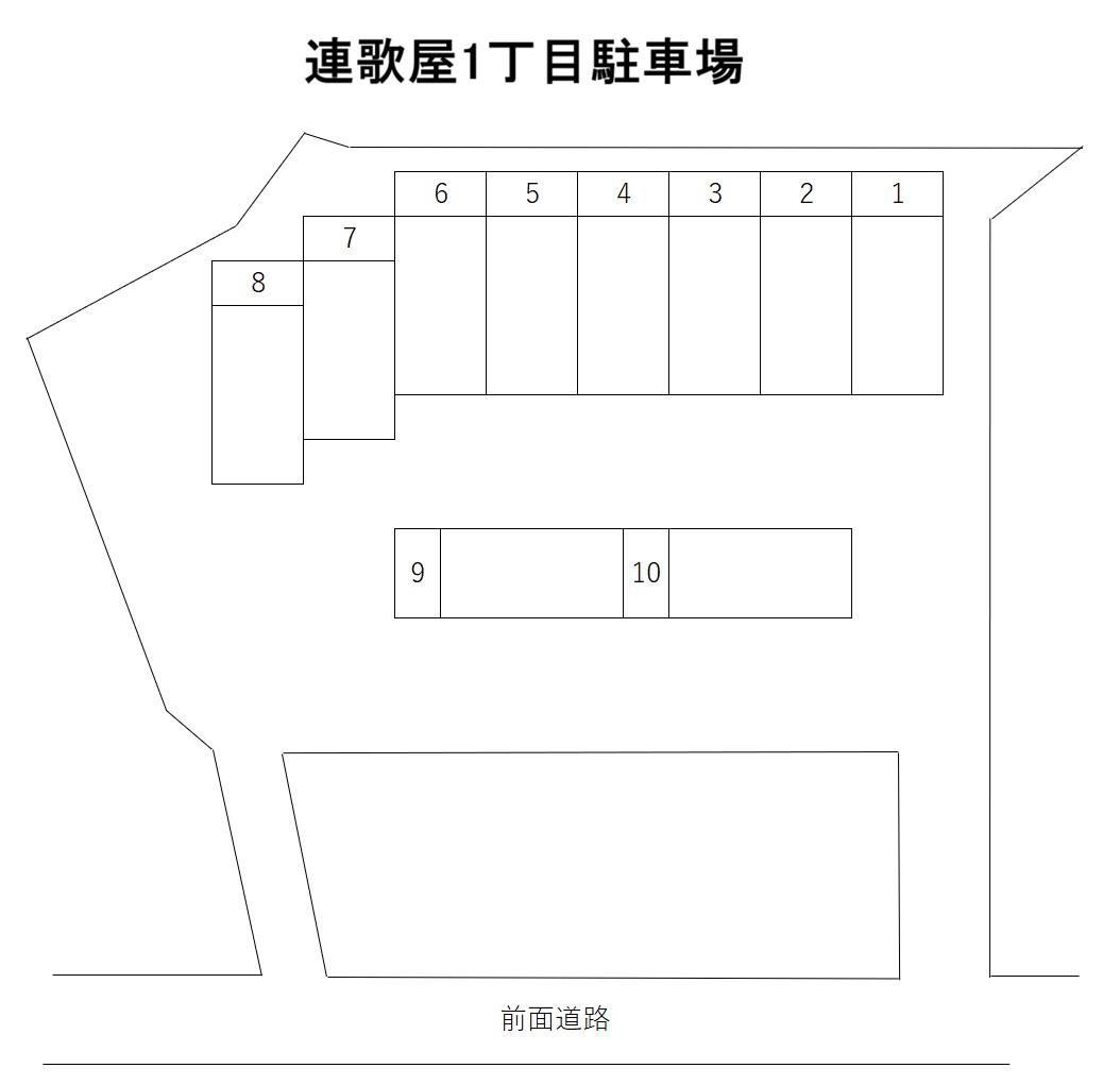 連歌屋1丁目駐車場の駐車配置図