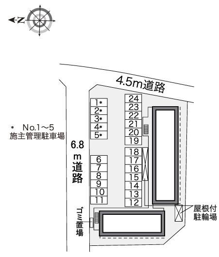 プルメリア(30360)の駐車配置図