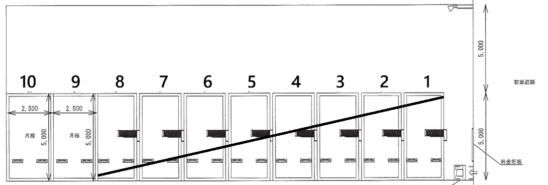 Dパーキング下富野PS第1の駐車配置図