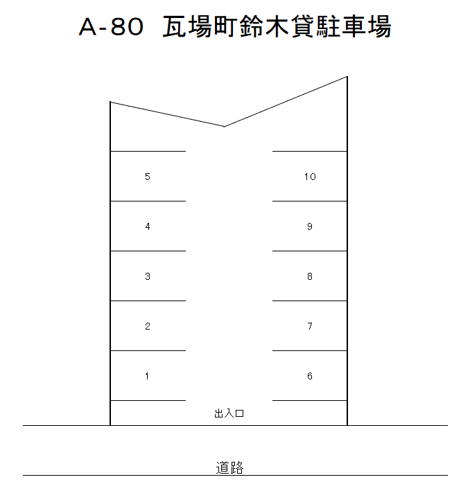 A-80 瓦場町 鈴木貸駐車場の駐車配置図