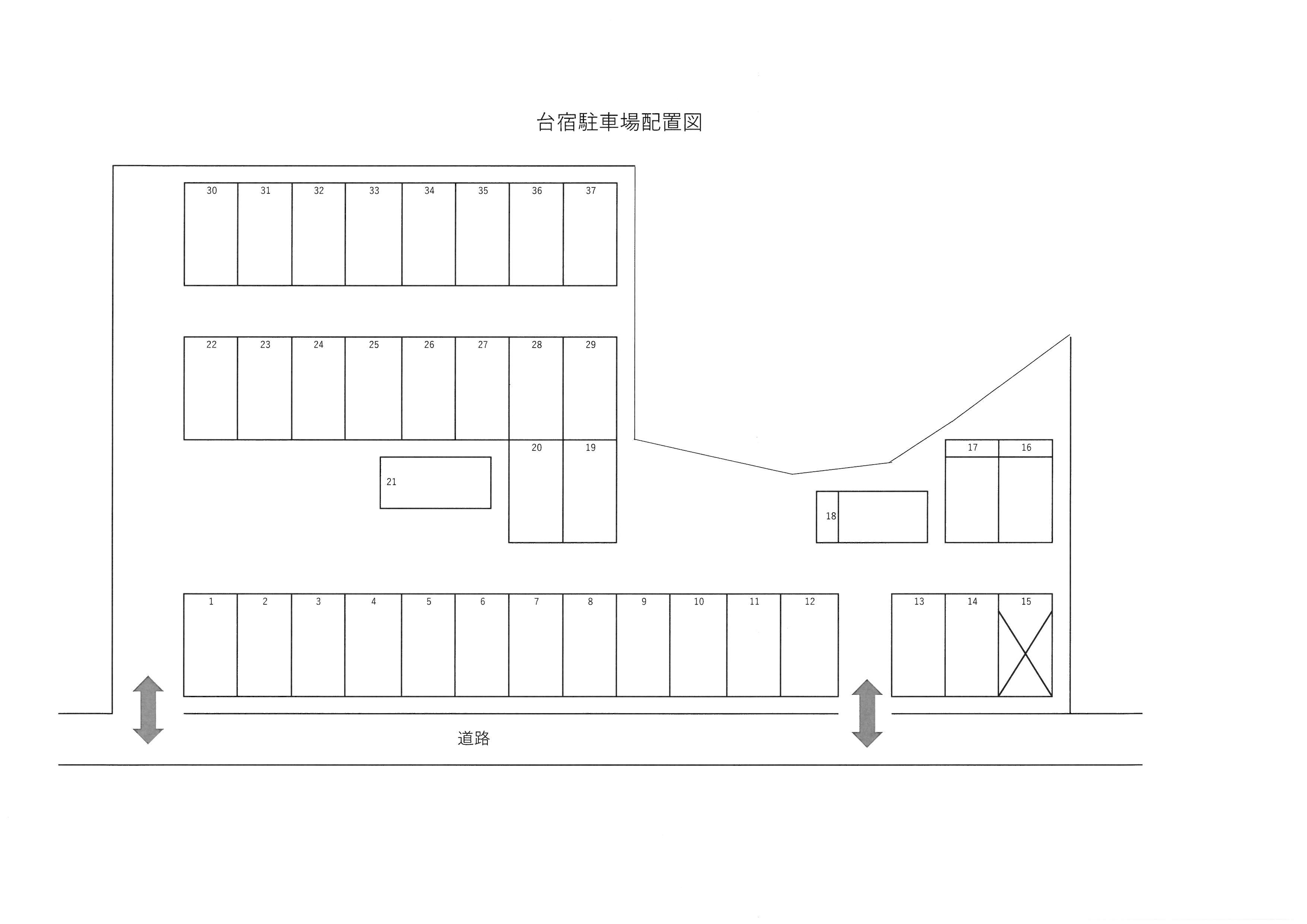台宿駐車場の駐車配置図