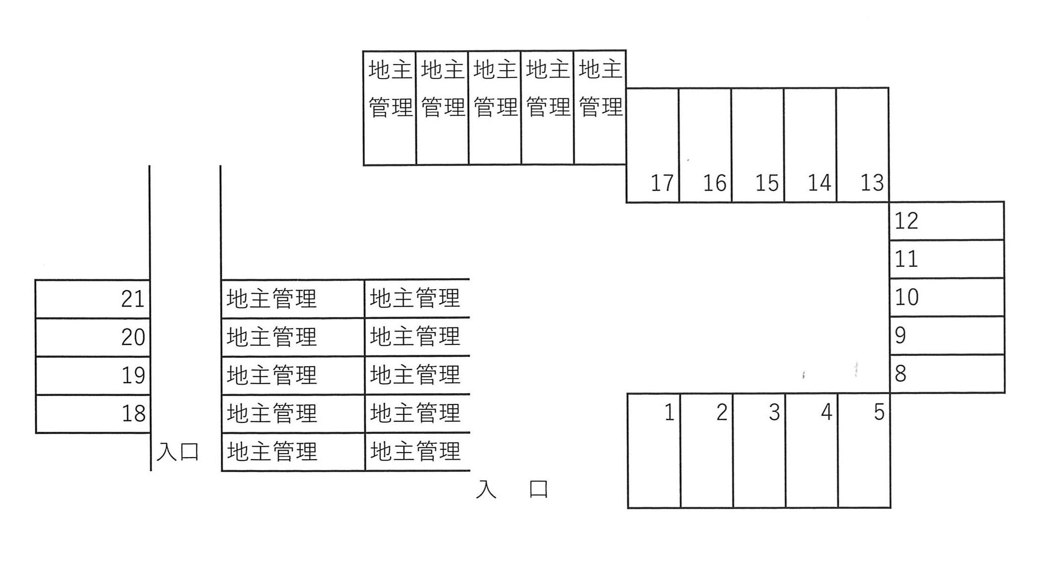 宜野湾２丁目契約駐車場の駐車配置図