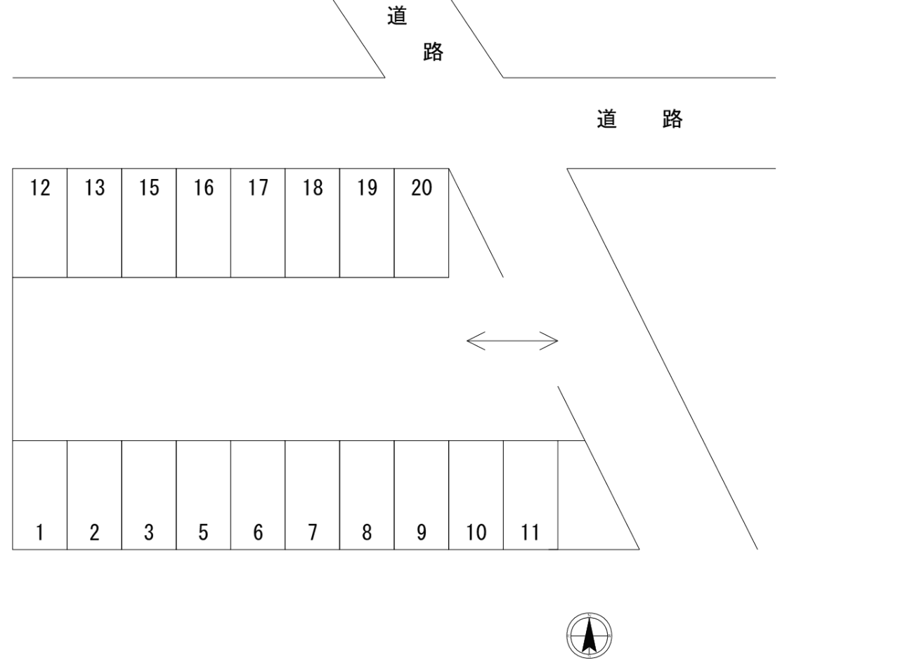 タカハシパーキングの駐車配置図