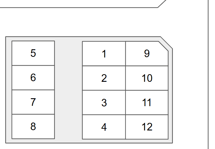針田パーキングの駐車配置図