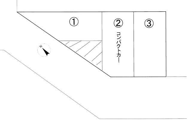 嵐山茶尻町ガレージの駐車配置図