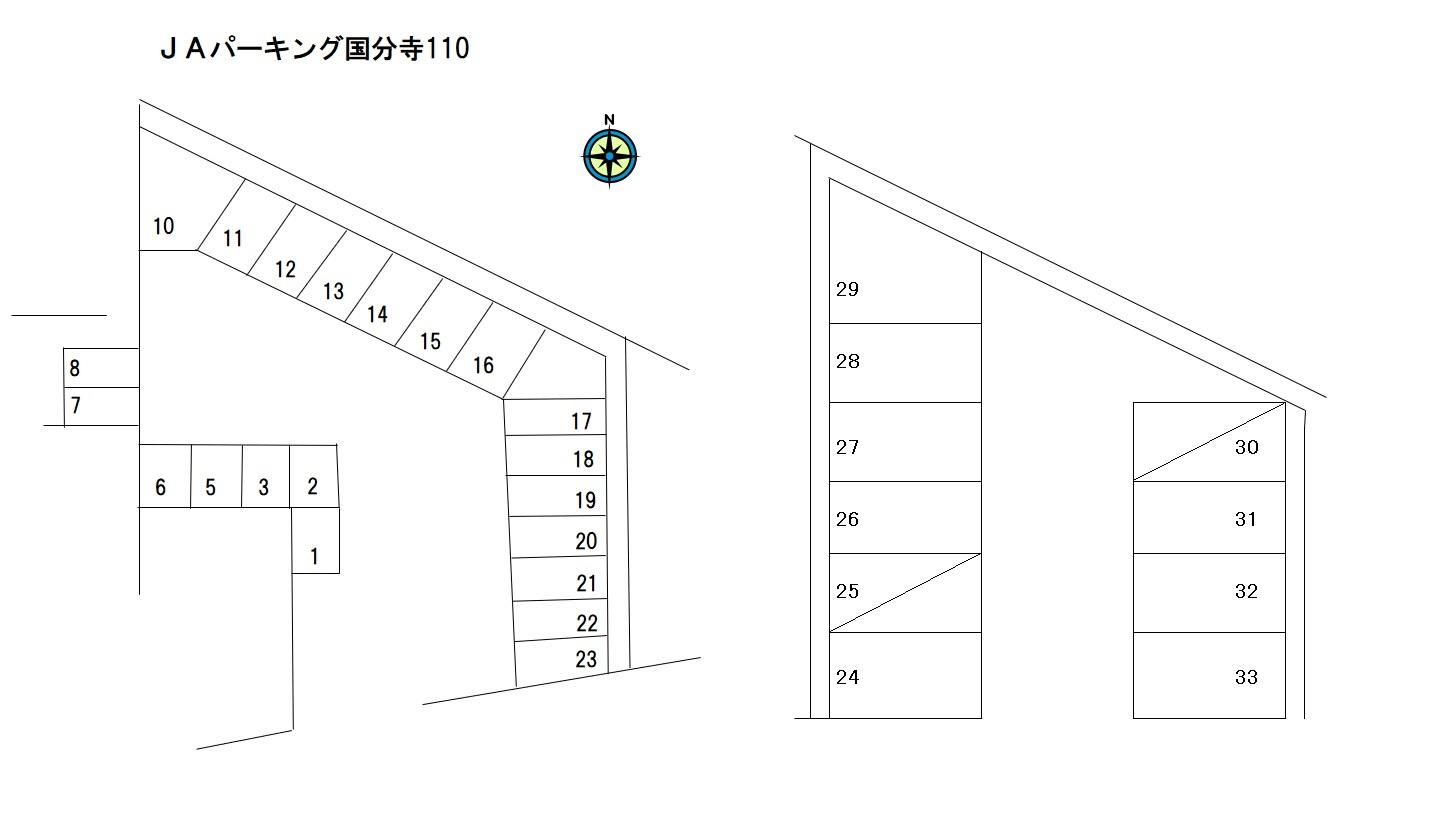 ＪＡパーキング国分寺110の駐車配置図