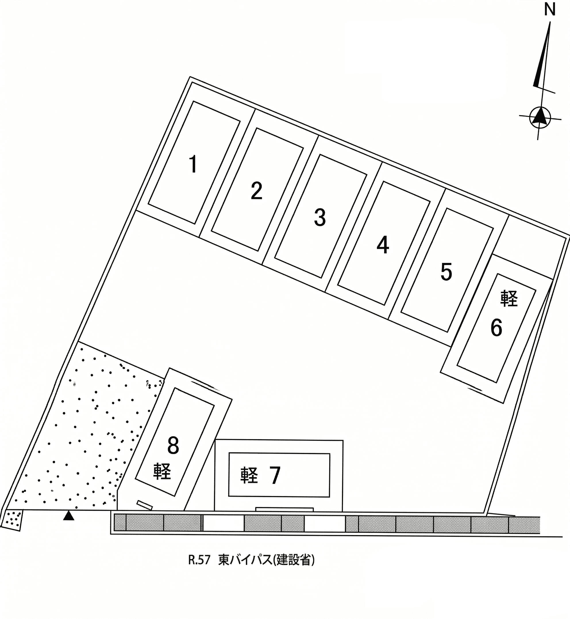 出仲間S.S.パーキングの駐車配置図