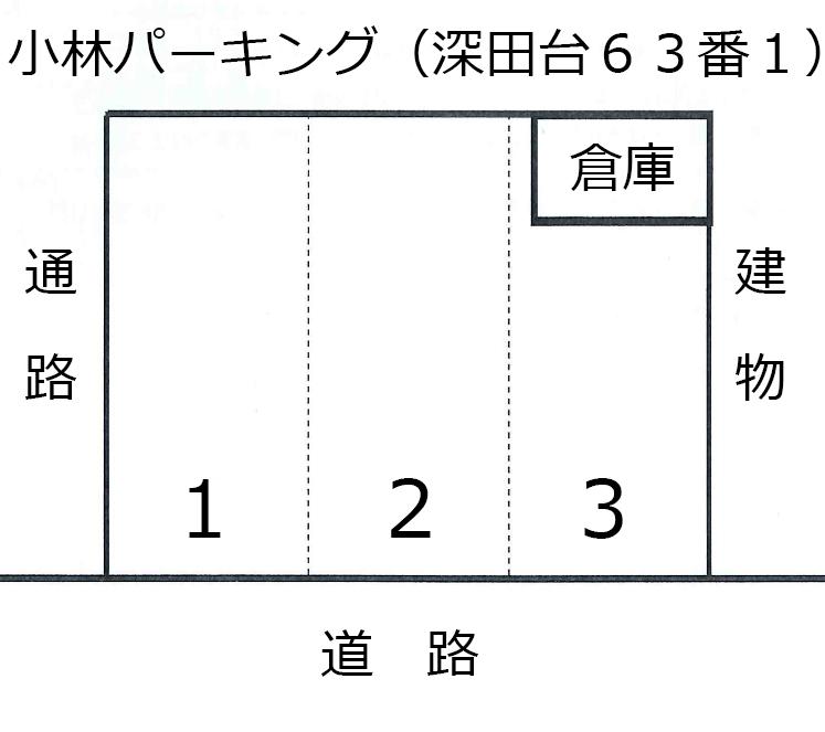 小林パーキング（深田台６３番１）の駐車配置図