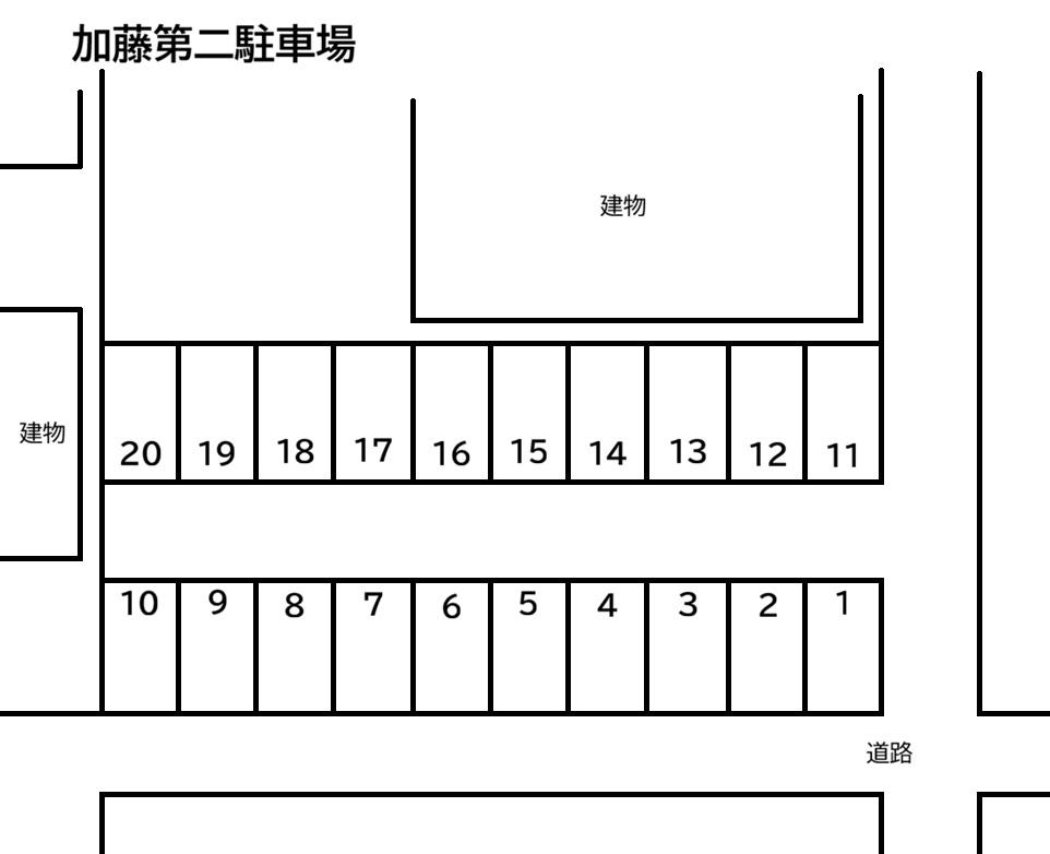 加藤第二駐車場の駐車配置図