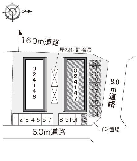 観音寺弐番館(24147)の駐車配置図