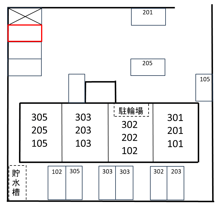 グリーンハイツ駐車場の駐車配置図