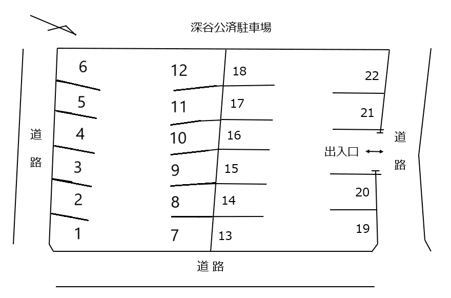 長草町螢ケ脇66番7駐車場の駐車配置図