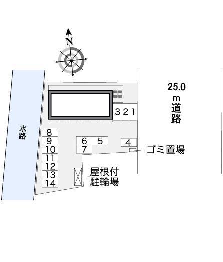 流通元町(36650)の駐車配置図