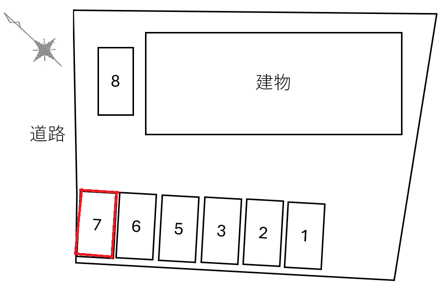 Ｐｒｅｎｄｒｅ　Ｍｉｙａｂｉ別駐車場の駐車配置図