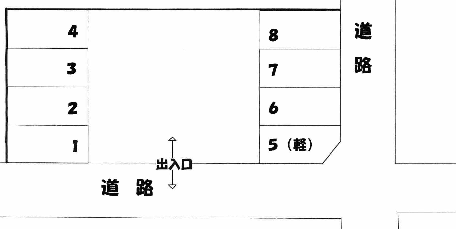 泉パーキングの駐車配置図