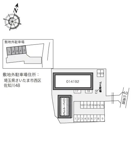 アルテⅡ(21435)　敷地外駐車場の駐車配置図