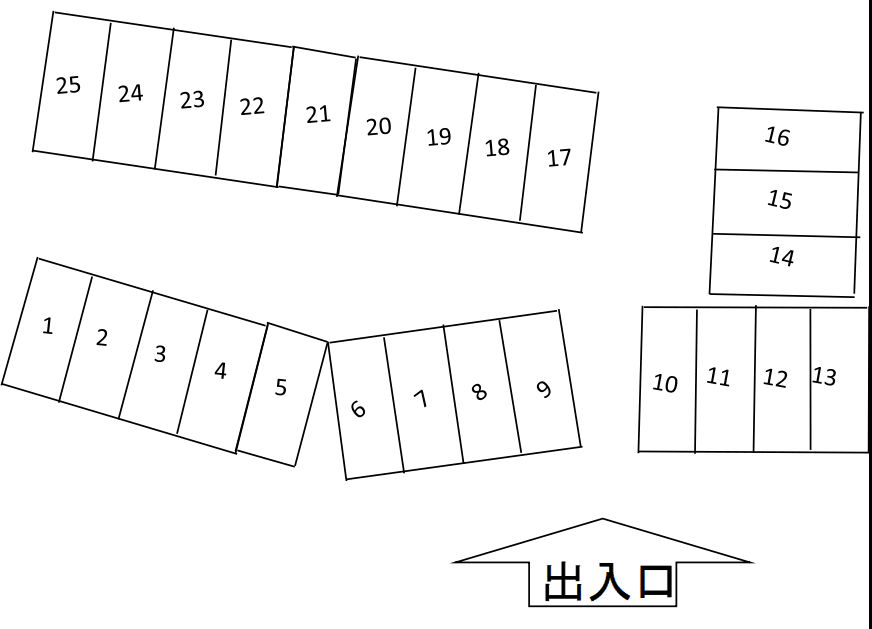 石原駐車場の駐車配置図