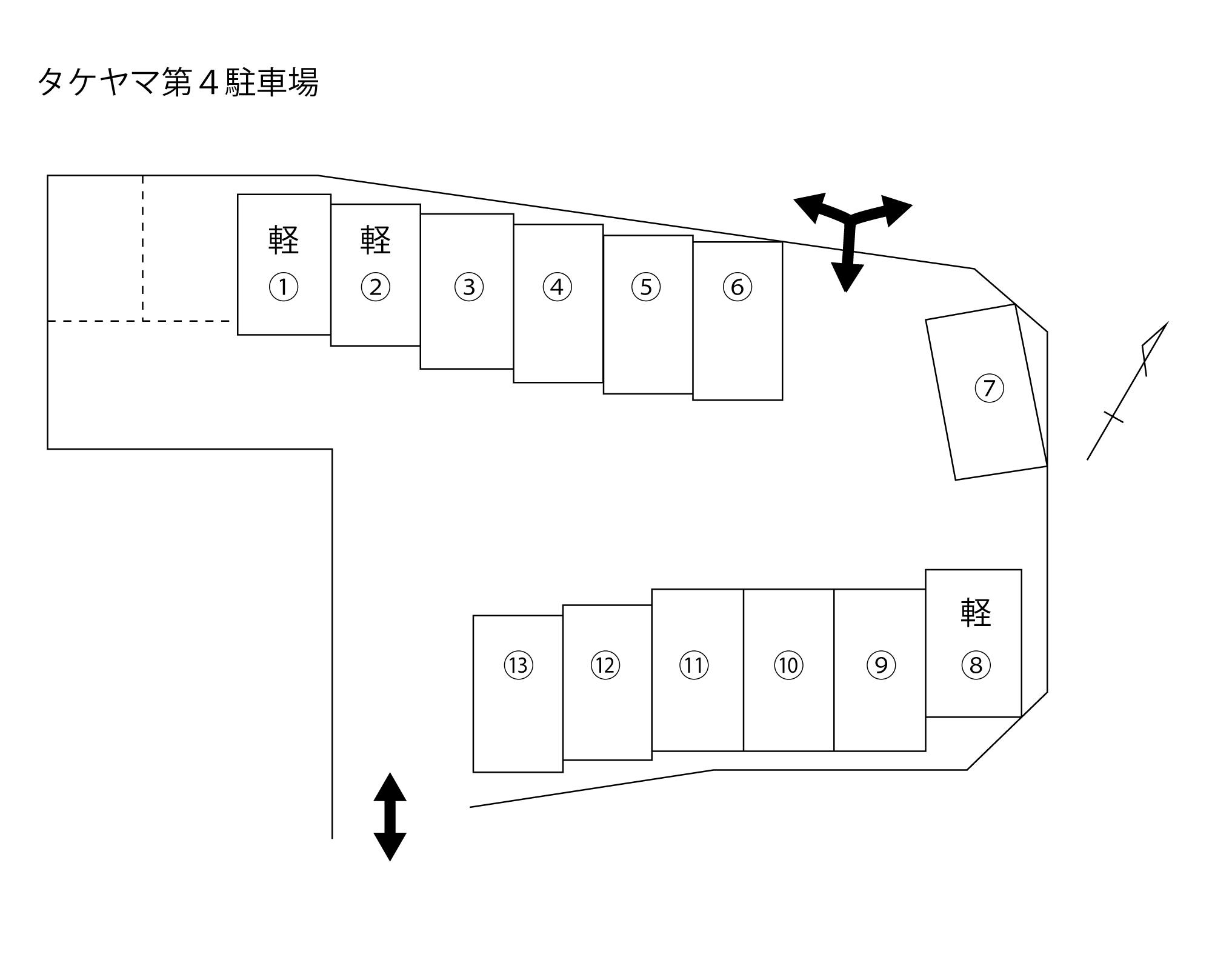 タケヤマ第4駐車場の駐車配置図