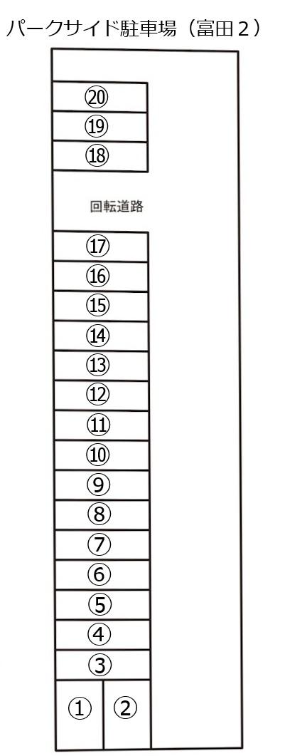 パークサイド駐車場の駐車配置図