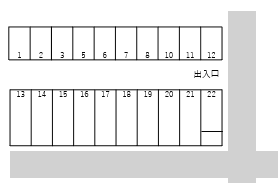 佐野ガレージの駐車配置図