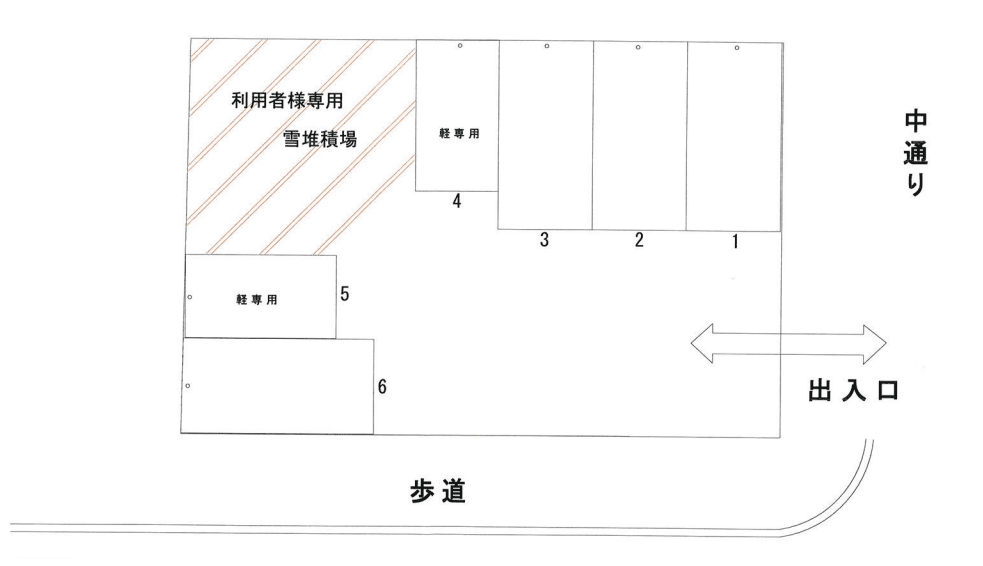 西野3条4丁目月極駐車場の駐車配置図