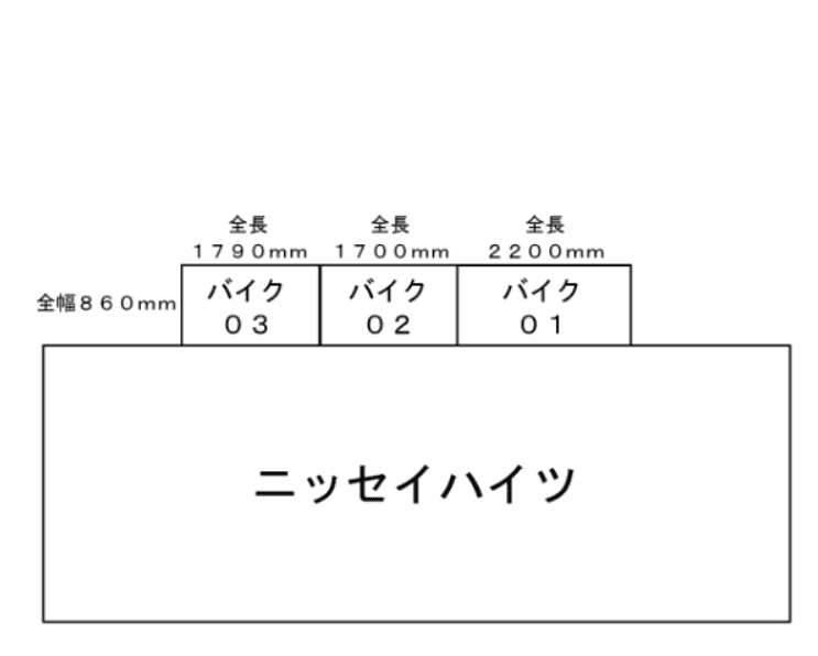 ニッセイハイツ バイク置場の駐車配置図