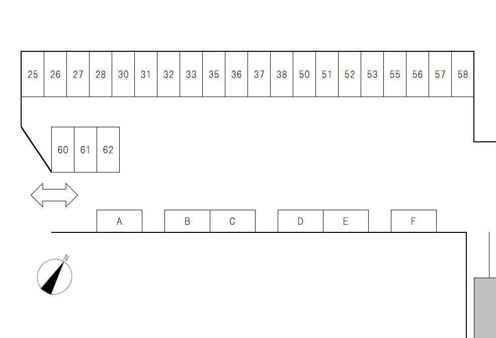 一里山5丁目深田ガレージの駐車配置図