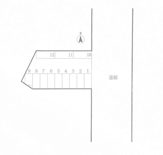 駅東口月極駐車場の駐車配置図
