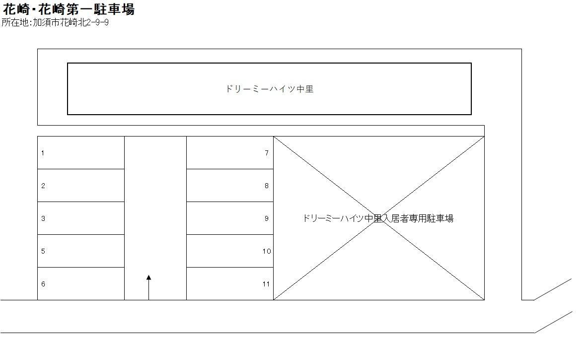 花崎第一駐車場の駐車配置図