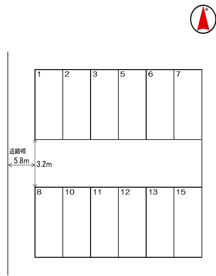 稲葉モータープールの駐車配置図