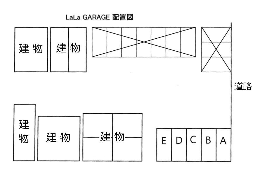 LaLa　GARAGEの駐車配置図
