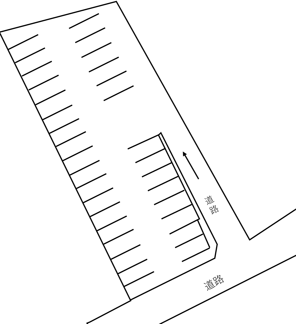 田中ｶﾞﾚｰｼﾞの駐車配置図